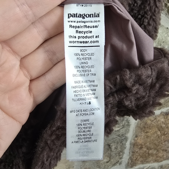 Patagonia Dusty Mesa High Pile Fleece Midlength Trench Parka Jacket Coat - Picture 6 of 7